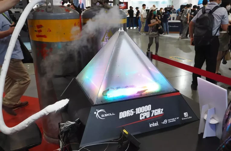 G.Skill shows off highly overclocked 7 GHz pyramid PC cooled with liquid nitrogen